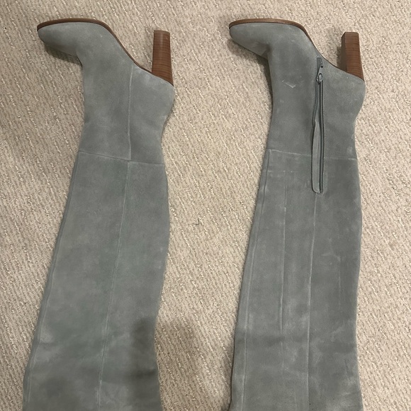 Size 8 sezane Annaelle thigh high blue suede boots - Picture 3 of 4